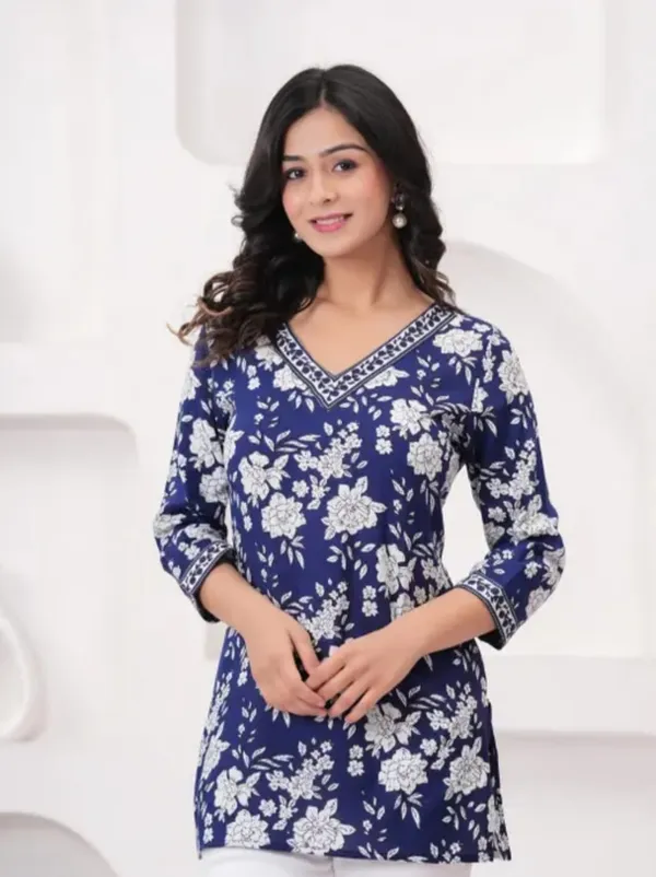 Blue_Rayon_Printed_Tunic_Top_For_Women