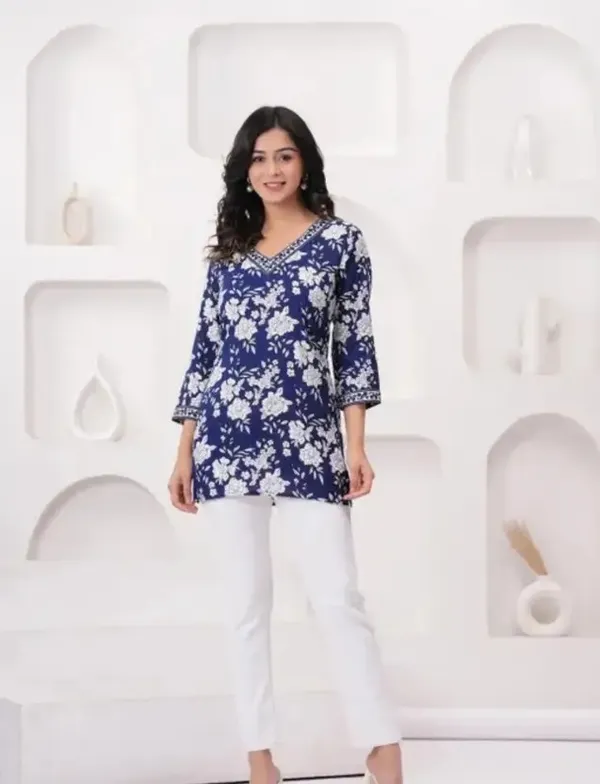 Blue_Rayon_Printed_Tunic_Top_For_Women