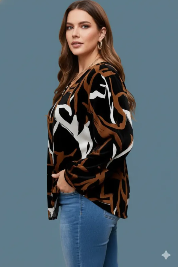 Pack_Of_2_Black_&_Brown_Rayon_Abstract_Print_Tunic_Top_For_Women_