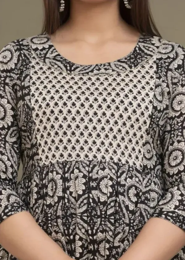 Pack_Of_2_Blue_&_Black_Rayon_Printed_Tunic_Kurti_For_Women