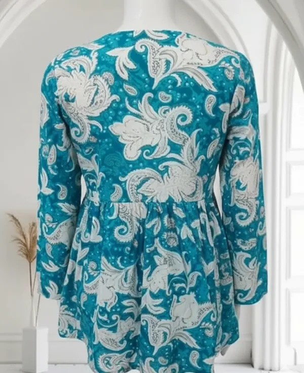 Blue_Rayon_Printed_Tunic_Top_For_Women