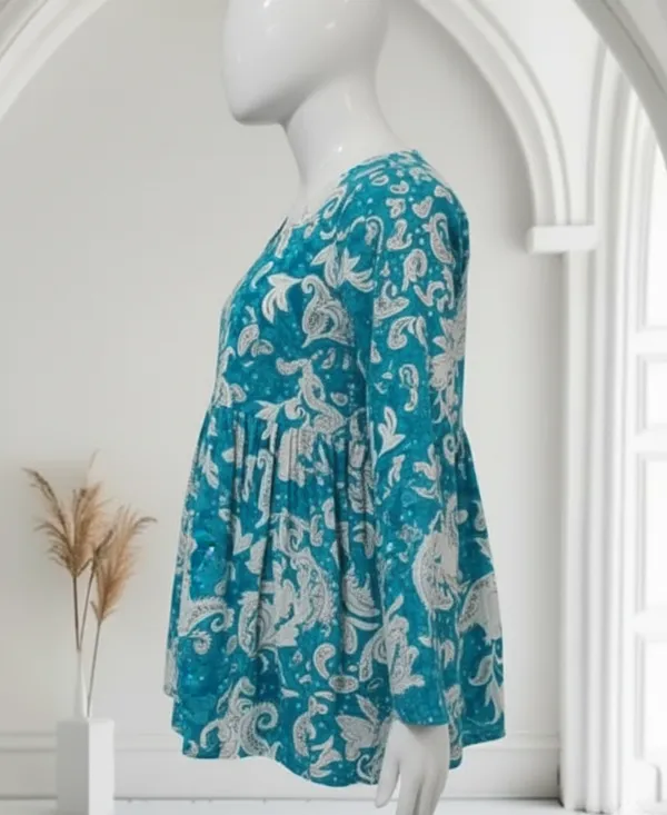 Blue_Rayon_Printed_Tunic_Top_For_Women