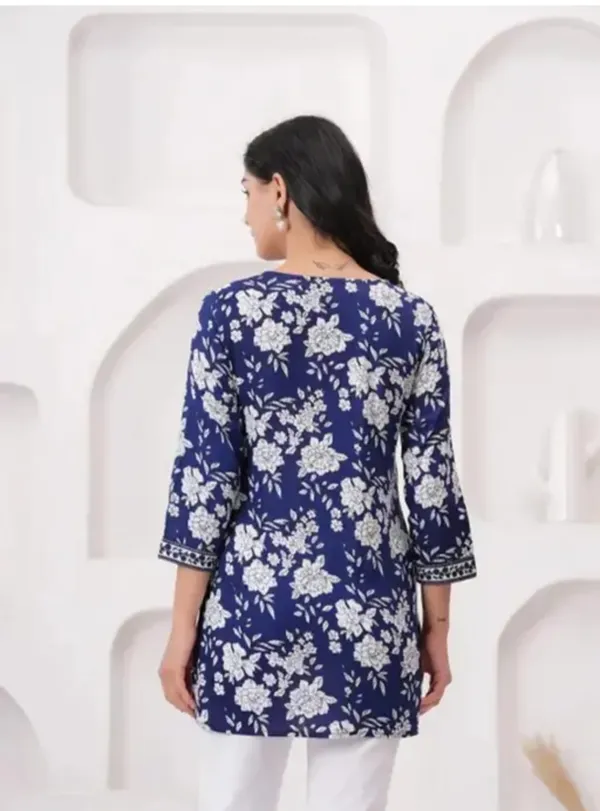 Blue_Rayon_Printed_Tunic_Top_For_Women
