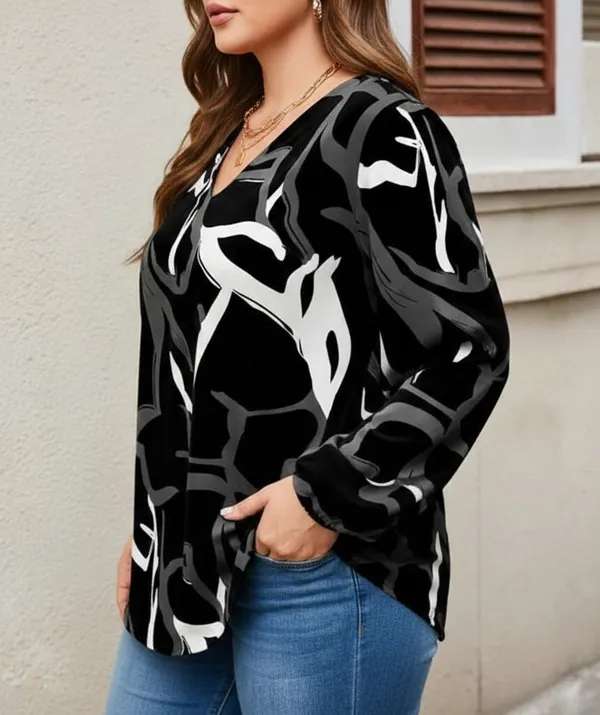 Pack_Of_2_Black_&_Brown_Rayon_Abstract_Print_Tunic_Top_For_Women_