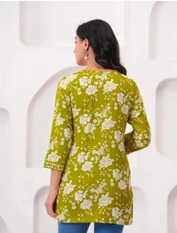 Yellow_Rayon_Printed_Tunic_Top_For_Women