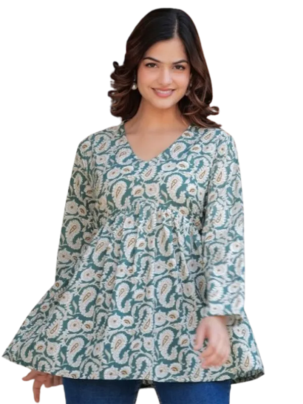 Green_Rayon_Paisley_Print_Tunic_Top_For_Women