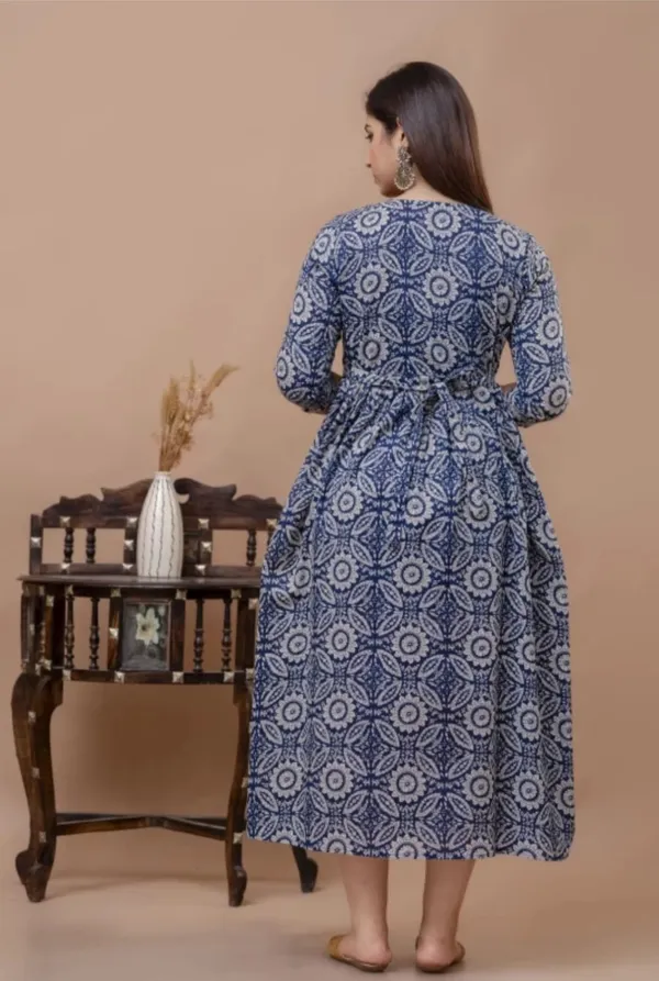 Pack_Of_2_Blue_&_Black_Rayon_Printed_Tunic_Kurti_For_Women