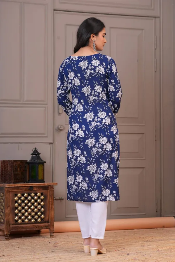 Blue_Rayon_Printed_Kurti_For_Women