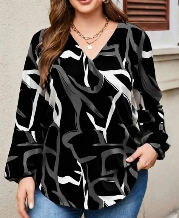 Pack_Of_2_Black_&_Brown_Rayon_Abstract_Print_Tunic_Top_For_Women_