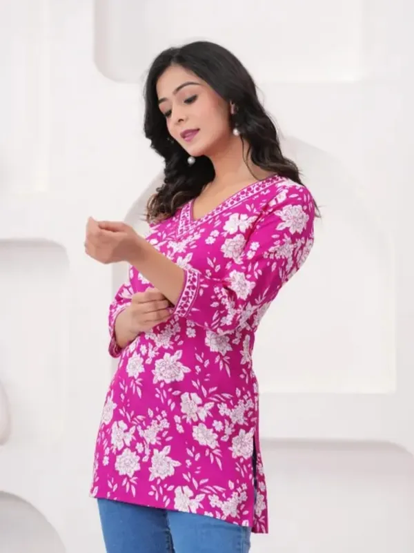 Pink_Rayon_Printed_Tunic_Top_For_Women