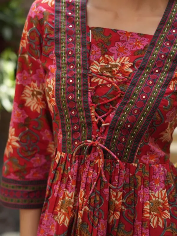 Red_Rayon_Printed_Tunic_Top_For_Women