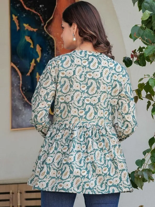 Green_Rayon_Paisley_Print_Tunic_Top_For_Women