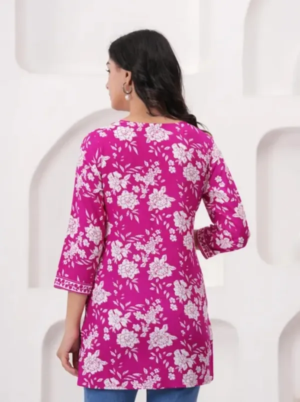 Pink_Rayon_Printed_Tunic_Top_For_Women