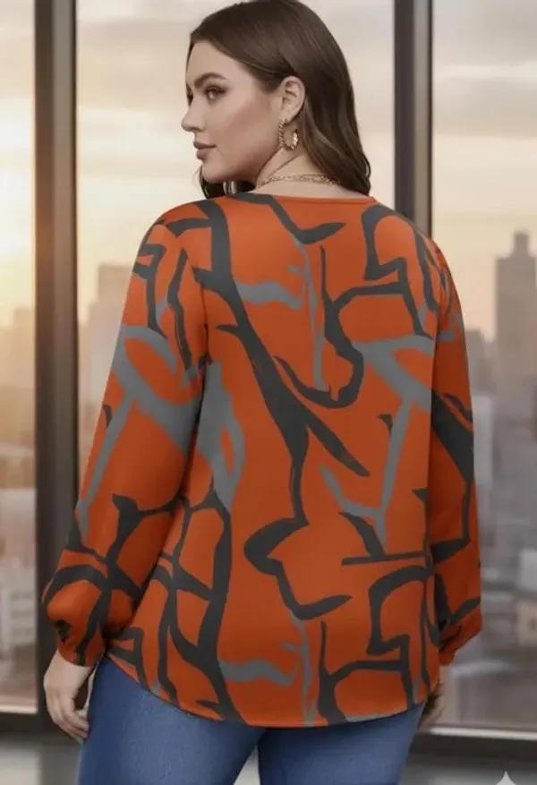 Pack_Of_2_Orange_&_Green_Rayon_Abstract_Print_Tunic_Top_For_Women