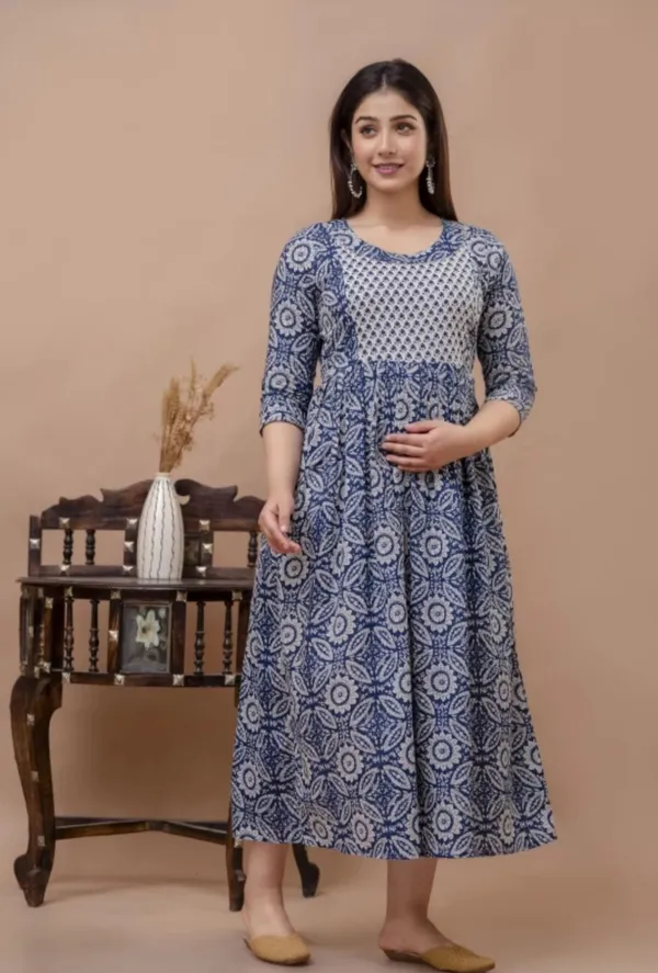 Pack_Of_2_Blue_&_Black_Rayon_Printed_Tunic_Kurti_For_Women