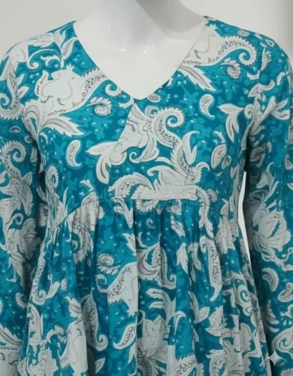 Blue_Rayon_Printed_Tunic_Top_For_Women