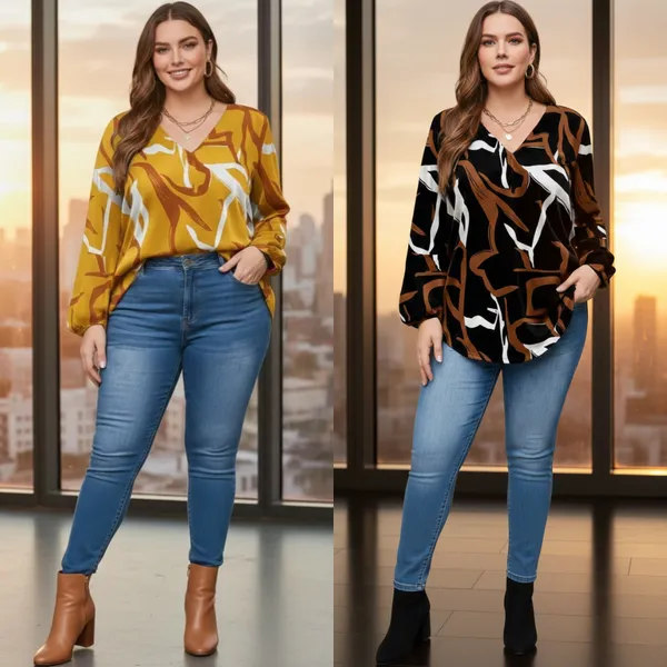 Pack_Of_2_Black_&_Yellow_Rayon_Abstract_Print_Tunic_Top_For_Women
