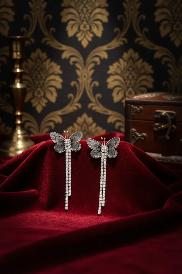 Silver_Elegant_Butterfly_Crystal_Drop_Earrings_With_Long_Tassel_Design_For_Women