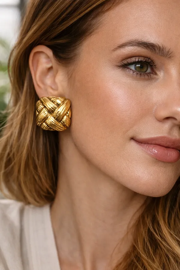Golden_Textured_Woven_Statement_Earrings_For_Women