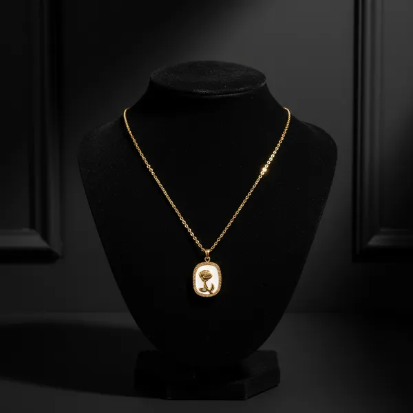Golden_Elegant_Rose_Pendant_Necklace_With_Mother_Of_Pearl_For_Women