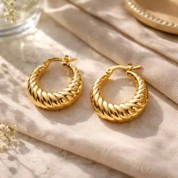 Gold_Plated_Twisted_Hoop_Earrings_For_Women