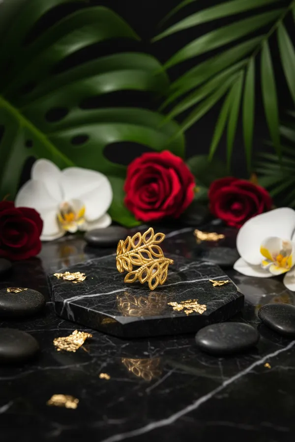 Gold_Plated_Leaf_Design_Ring_For_Women