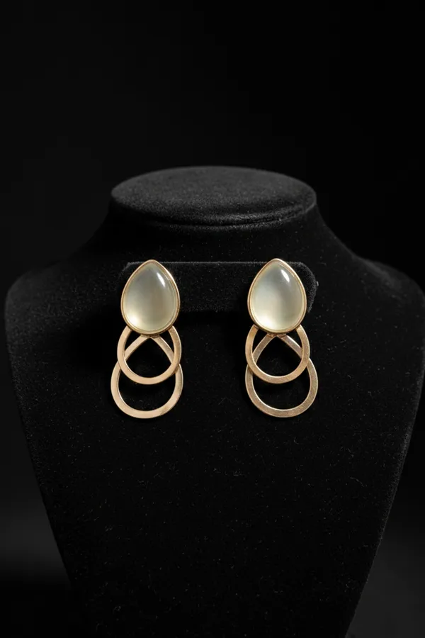 White_Elegant_Opal_Teardrop_Earrings_With_Double_Ring_Design_For_Women
