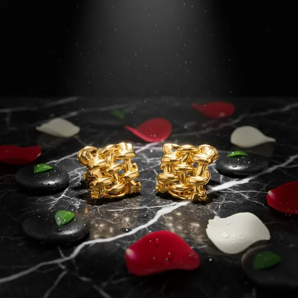 Golden_Elegant_Woven_Square_Stud_Earrings_For_Women