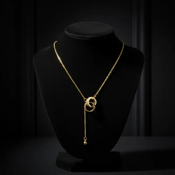 Golden_Interlocking_Circles_Y_Necklace_For_Women