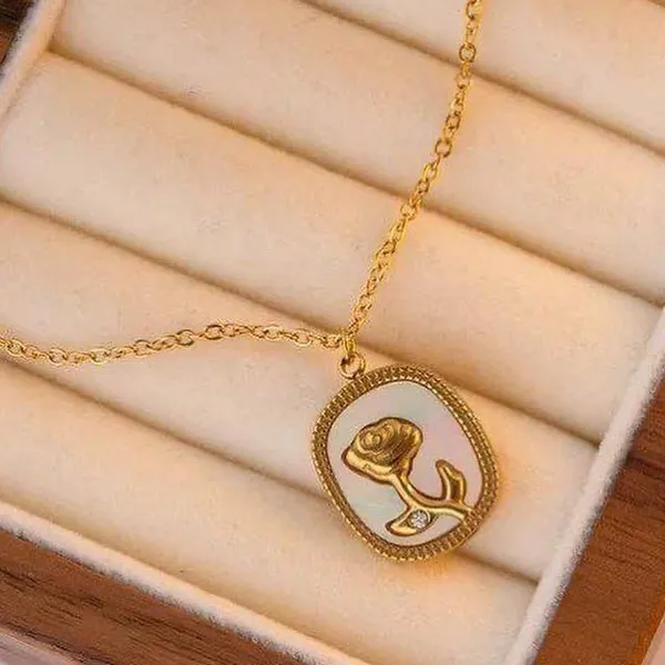 Golden_Elegant_Rose_Pendant_Necklace_With_Mother_Of_Pearl_For_Women