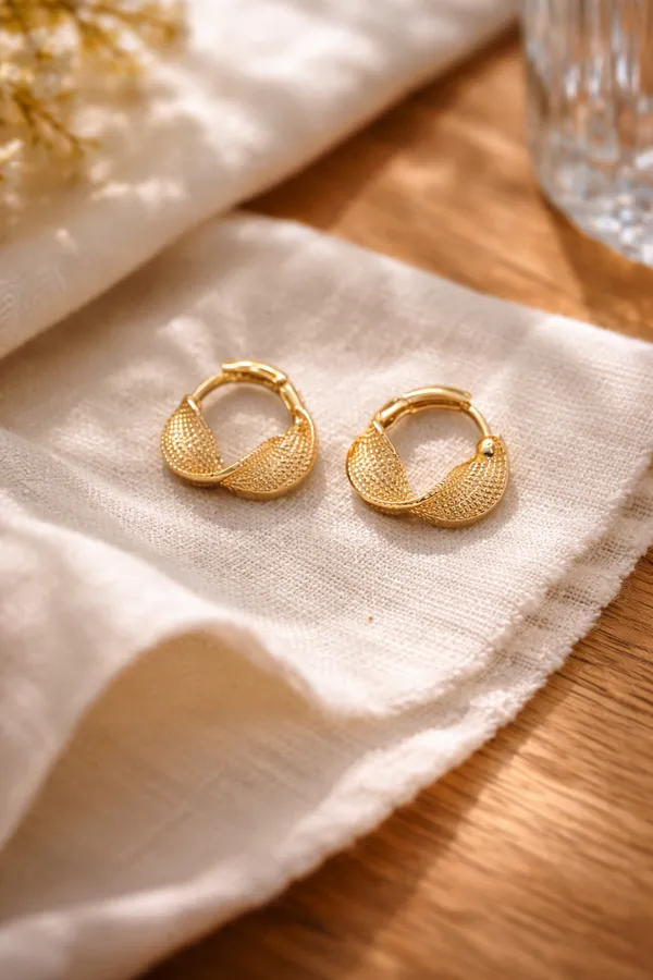 Golden_Textured_Hoop_Earrings_For_Women
