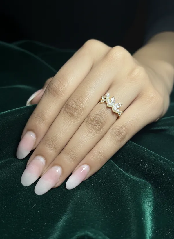 White_Elegant_Opal_And_Crystal_Flower_Ring_Gold_Plated_Adjustable_Open_Band_For_Women