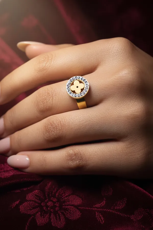 White_Button_Smiley_Ring_With_Crystal_Embellishments_For_Women