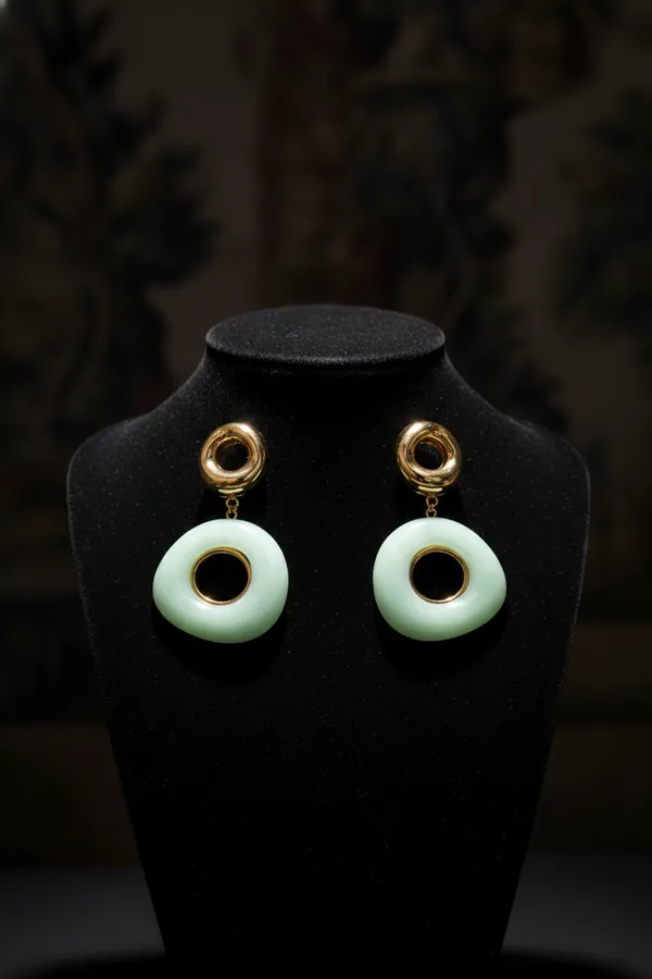 Light_Green_Circular_Drop_Earrings_With_Mint_Stone_Discs_For_Women
