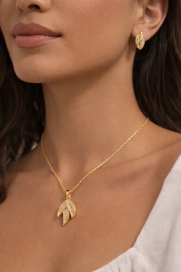 Golden_Leaf_Design_Jewelry_Set_Necklace_With_Matching_Earrings_For_Women