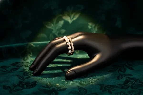 White_Gold_Plated_Double_Band_Adjustable_Ring_With_Pearls_And_Crystals_For_Women