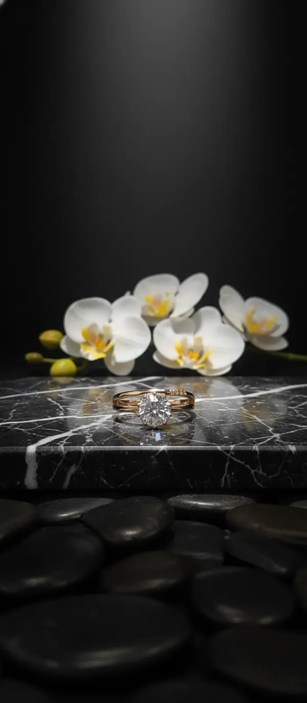 White_Elegant_Gold_Plated_Solitaire_Diamond_Ring_With_Split_Band_Design_For_Women