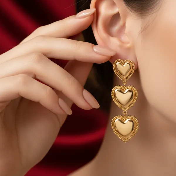 White_Triple_Heart_Drop_Earrings_Statement_Jewelry_For_Women