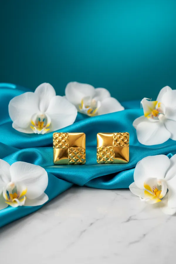 Golden_Designer_Square_Gold_Stud_Earrings_With_Textured_Finish_For_Women