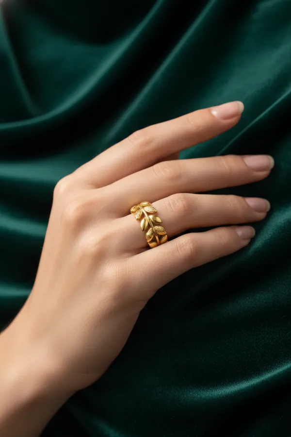 Golden_Leaf_Vine_Adjustable_Ring_For_Women