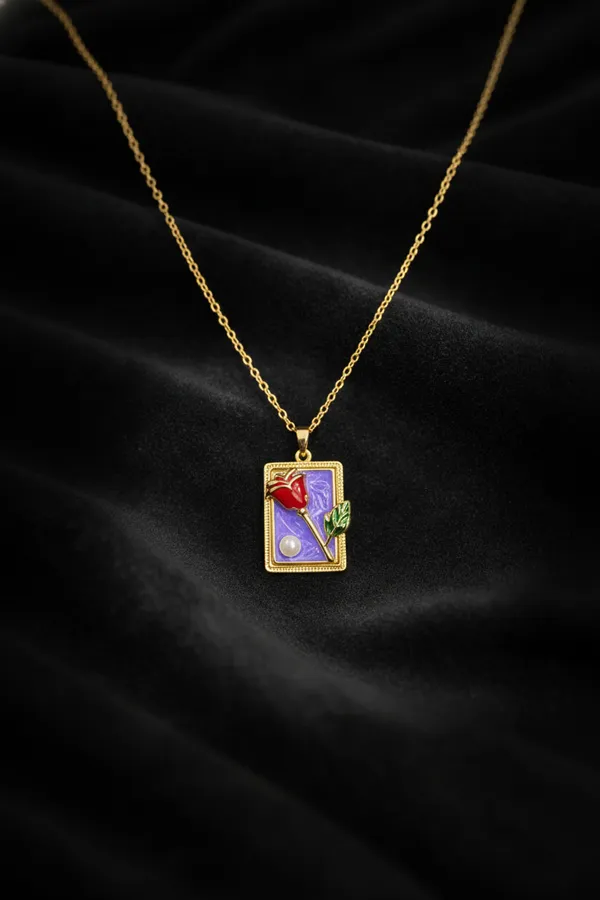Purple_Enchanted_Rose_Enamel_Pendant_Necklace_And_Red_Charm_Jewelry_For_Women