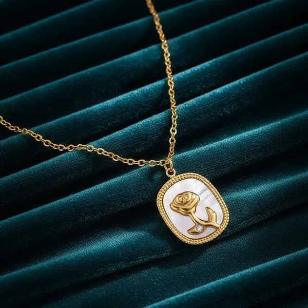 Golden_Elegant_Rose_Pendant_Necklace_With_Mother_Of_Pearl_For_Women