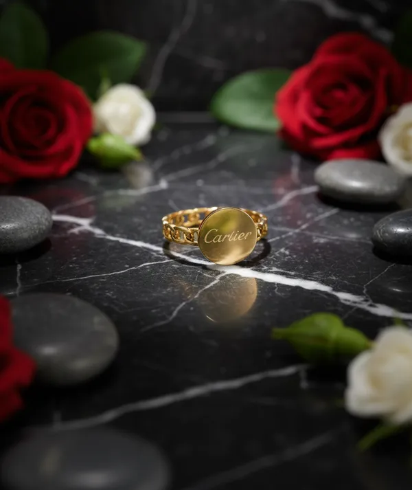 Golden_Cartier_Engraved_Gold_Chain_Ring_For_Women