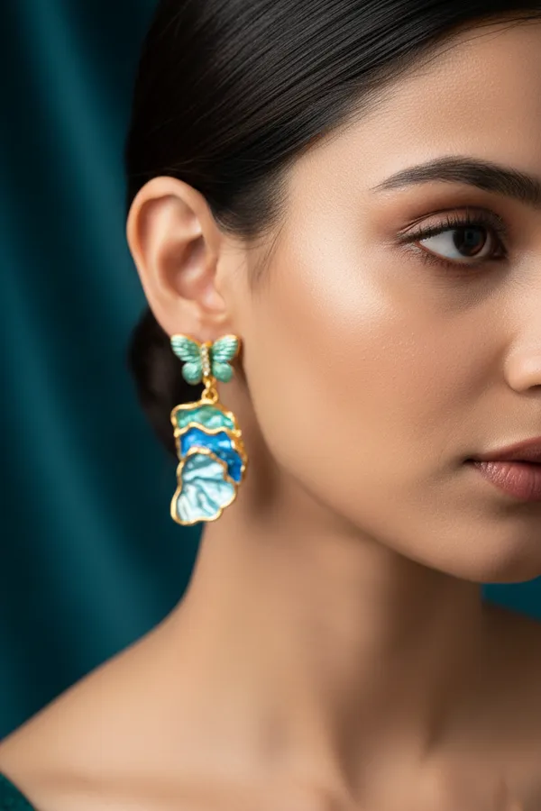 Blue_Butterfly_Shell_Drop_Earrings_Gold_Plated_Enamel_Statement_Jewelry_For_Women