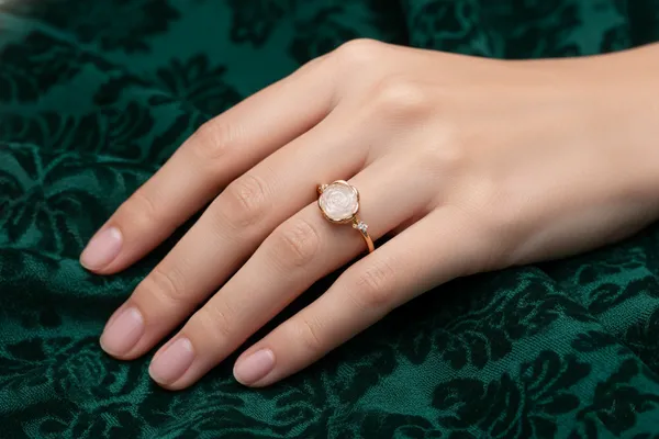 Pink_Rose_Gold_Plated_Flower_Ring_For_Women