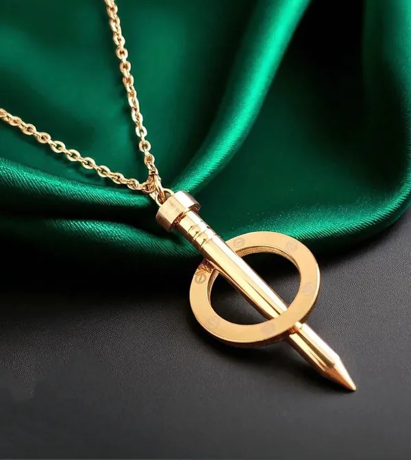Silver_Elegant_Sword_And_Circle_Pendant_Necklace_Gold_Plated_Statement_Jewelry_For_Women