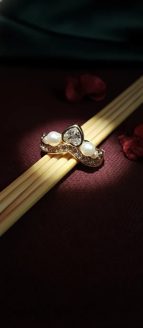 Multicolour_Crown_Design_Pearl_And_Crystal_Ring_Set_For_Women