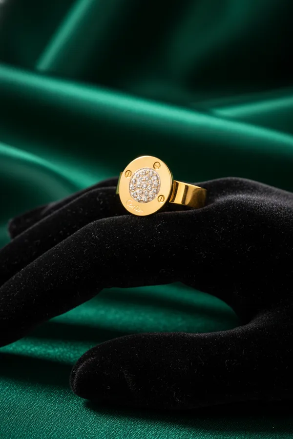 Golden_Cartier_Inspired_Gold_Plated_Ring_With_Pave_Diamond_Center_For_Women