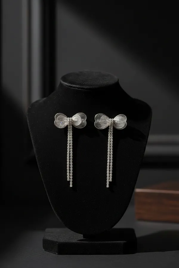 Silver_Elegant_Crystal_Bow_Drop_Earrings_With_Long_Tassels_For_Women