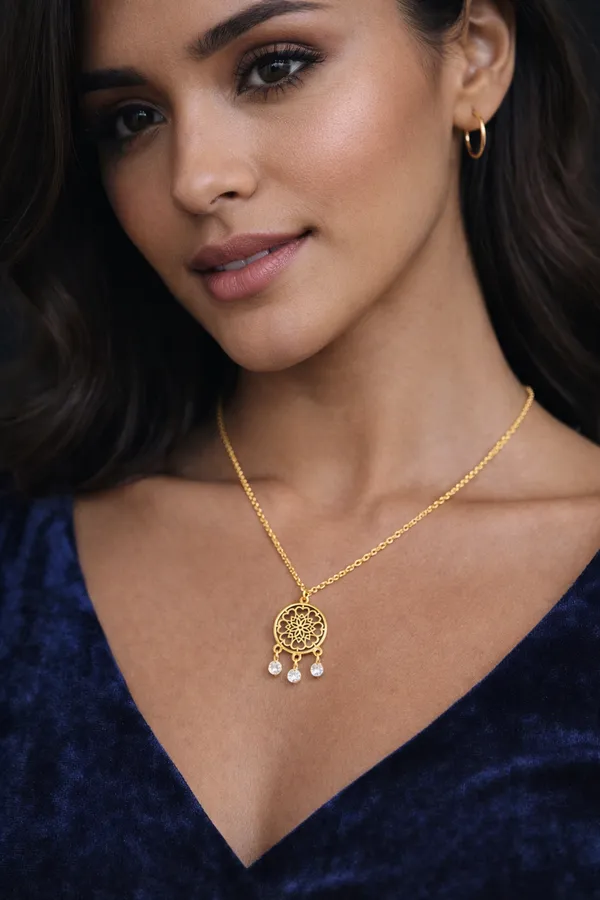 Golden_Dream_Catcher_Pendant_Necklace_With_Crystal_Drops_For_Women